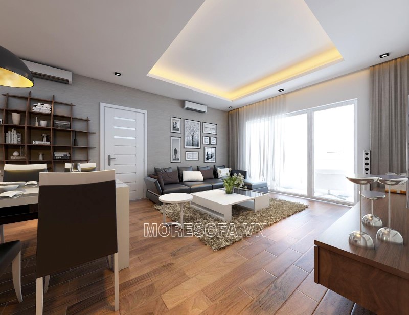 Ghế sofa góc da màu đen